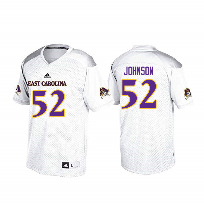 Men #52 D'Anta Johnson ECU Pirates College Football Jerseys Sale-White